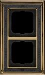 BJ 1722-833 - Abdeckrahmen 2-fach Messing poliert Dekor anthrazit -dynasty&reg;