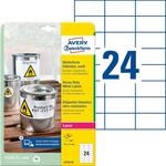 AVZ L4718-20 - Folien-Etiketten, wasserfest, 70 x 37 mm, 480 St&uuml;ck, wei&szlig;