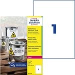 AVZ L4775-8 - Folien-Etiketten, wasserfest, 210 x 297 mm, 8 St&uuml;ck, wei&szlig;