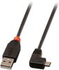LINDY 31977 - USB 2.0 Kabel, A Stecker auf Micro B Stecker, 90° 2,0 m