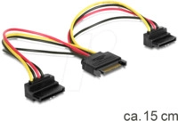DELOCK 60128 - Power SATA 15pin St > 2x SATA 15pin Bu HDD 90&deg;