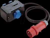 BACH 349.027 - CEE-Adapter 16A 3Ph, 3xSchutzkontakt IP44 1,5m