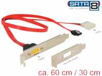 DELOCK 84949 - Slotblech SATA 6 Gb/s Buchse + Molex 2 pin > SATA Stecker