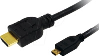 LOGILINK CH0030 - HDMI Micro-D Stk. > HDMI A Stk., 4K@30 Hz, 1,0 m