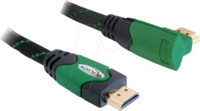 DELOCK 82951 - HDMI Kabel mit Ethernet - HDMI A Stecker / Stecker gewinkelt, 1