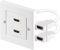 GOOBAY 51723 - HDMI Wanddose mit 2 x HDMI Kupplung Buchse/Buchse, wei&szlig;