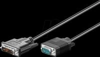 GOOBAY 50989 - Monitorkabel, DVI-A 12+5 Stecker auf VGA Stecker, 1 m