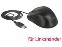 DELOCK 12548 - Maus (Mouse), Kabel, USB, schwarz