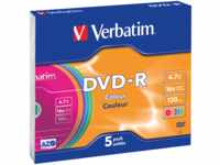 VERBATIM 43557 - Verbatim DVD-R 4,7GB, Colour, 5er Pack Slim Case