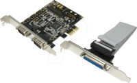 LOGILINK PC0033 - 3 Port, 1x parallel, 2x seriell, PCIe Karte