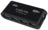 LOGILINK UA0170 - USB 3.0 Hub, 4-Port, Schwarz, inkl. Netzteil