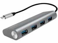 LOGILINK UA0309 - USB 3.0 4-Port Hub, Aluminium, USB-C-Kabel
