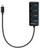 ST HB30C4AIB - USB 3.0, 4 Port USB-C Hub, 4x USB-A, mit Schaltern, schwarz