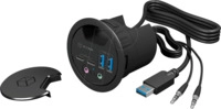 ICY IB-HUB1403B - USB 3.0 4 Port Desk-Hub, Type-C, Typ-A, Audio