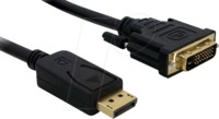 DELOCK 82590 - Adapterkabel, Displayport 1.1 Stecker auf DVI 24+1 Stecker, 1 m