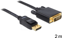 DELOCK 82591 - Adapterkabel, Displayport 1.1 Stecker auf DVI 24+1 Stecker, 2 m
