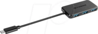 TS-HUB2C - USB 3.0, 4 Port Hub, 4x USB-A, Typ-C Anschlusskabel, schwarz