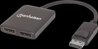 MANHATTAN 207768 - DisplayPort Adapter, DP Stecker auf 2x DP Buchse