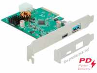 DELOCK 89001 - PCIe x4 > 1 x extern USB 3.1 Type-C (PD), 1 x extern Typ A