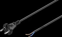 NKBK H05VV 7M - Netzkabel, Konturenstecker, 7,5 m, schw, offenes Ende