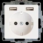 EL KO 296229004 - Unterputz-Steckdose mit 2x USB, HK07, reinwei&szlig;