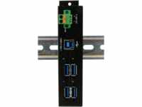 EXSYS 1185HMVS-2 - 4-Port Metall USB 3.2 Gen1 Hub mit 15KV ESD/Din-Rail
