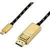 ROLINE 11045849 - Kabel, USB-C > DP 1.2, 4K 60Hz, schwarz/gold, 2 m