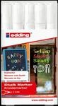 EDDING 4095/5S - Kreidemarker, 2 mm - 3 mm, wei&szlig;, 5er Pack