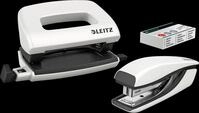 LEITZ 55612001 - Set Mini-Heftger&auml;t und -Locher, NeXXt WOW, wei&szlig;