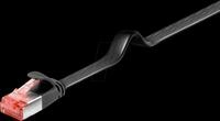 GOOBAY 94231 - Cat.6 Flach-Patchkabel, U/FTP, 1 m, schwarz