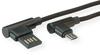 ROLINE 11028720 - USB 2.0 Kabel, A rev. St auf Micro B St, gewinkelt, 0,8 m