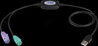 ATEN UC10KM - USB 1.1 Konverter, A Stecker auf 2x PS/2, 90 cm