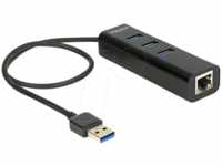 DELOCK 62653 - DELOCK USB 3.0 3-Port Hub + 1x Gigabit LAN