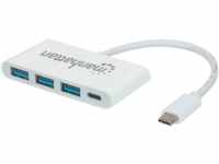 MANHATTAN 163552 - USB 3.0 Hub, 3 Port, mit Power Delivery