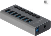 DELOCK 63669 - Externer SuperSpeed USB Hub mit 7 Ports + Schalter