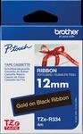 P-TOUCH TZER334 - textiles Schriftband, gold auf schwarz, 12mm