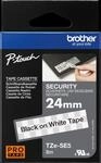 P-TOUCH TZESE5 - Siegelband (Sicherheit), schwarz auf wei&szlig;, 24mm