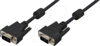 LOGILINK CV0018 - VGA Monitor Kabel 15-pol VGA Stecker, 2x Ferrrit, schwarz, 20,0