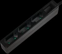 LOGILINK LPS229B - Steckdosenleiste, 3-fach EURO, schmal, 1,5 m, schwarz