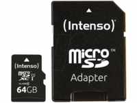 INTENSO 3424490 - MicroSDXC-Speicherkarte 64GB, Intenso Class 10, UHS-1