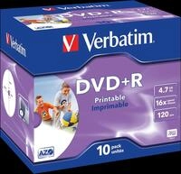 DVD+R4,7 VER10P - Verbatim DVD+R 4,7GB,10erJewelCase, printable