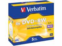 VERBATIM 43229 - DVD+RW 4,7 GB, matt, 5er Pack Jewel Case