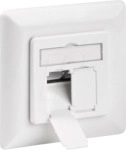 GOOBAY 68721 - Netzwerkdose, Cat.6a, 2-fach RJ45, Unterputz, geschirmt, wei&szlig;