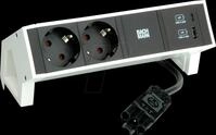BACH 902.932 - DESK2 2xSchutzkontakt USB A&C, USB Charger 22W 0,2m GST18 weiss