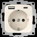 2USB ICP AC CWG - 2USB inCharge PRO - Cremewei&szlig; gl&auml;nzend USB Steckdose