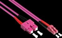 GC LW-8005LS4 - Patchkabel LWL Duplex OM4 50/125&micro; LC/SC, 0,5 m, violett