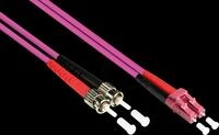 GC LW-801LT4 - Patchkabel LWL Duplex OM4 50/125&micro; LC/ST, 1 m, violett