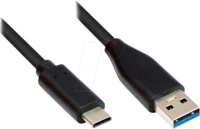 GC M0128 - USB 5 Gb/s Kabel, C-Stecker < A-Stecker, CU, schwarz, 2 m