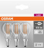 OSR 405807581973 - LED-Lampe BASE E14, 4 W, 470 lm, 4000 K, Filament, 3er-Pack