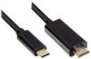 GC M0100 - USB Kabel, C- Stecker > HDMI-Stecker, UHD, 1 m, schwarz
